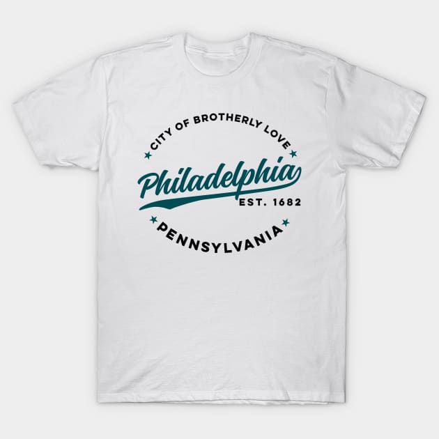 Vintage Philadelphia City of Brotherly Love USA T-Shirt by DetourShirts